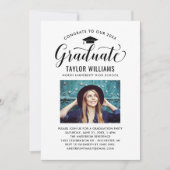 Glückwunsch zu unserem Schwarzen Script-Foto Einladung (Vorderseite)