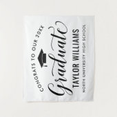 Glückwunsch zu unserem White Abschluss Wandteppich (Vorderseite)