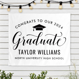 Glückwunsch zu unserem White Abschluss Wandteppich