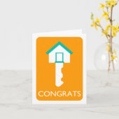 Glückwunsch-Zuhauseschlüssel Karte (Gelbe Blume)