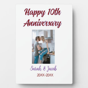 Glückwunsch zum 10. Hochzeitstag Foto Ehepaar Name Fotoplatte