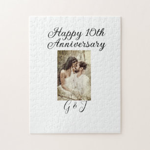 Glückwunsch zum 10. Hochzeitstag Foto Paar Name Bu Puzzle
