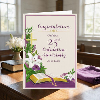 Glückwunsch zum 25. Jubiläum der Ordination als Äl Karte