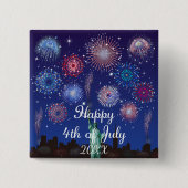 Glückwunsch zum 4. Juli in New York Button (Vorderseite)