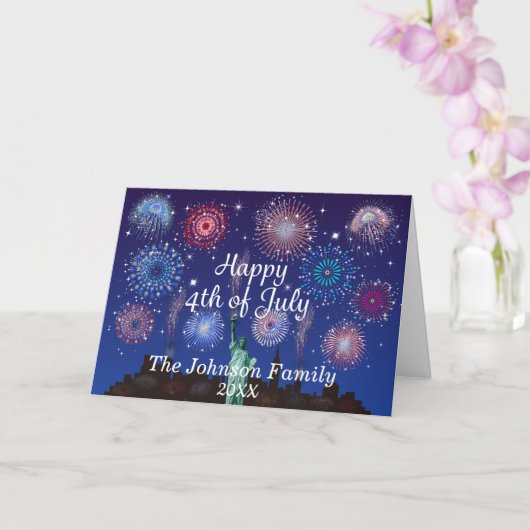 Glückwunsch zum 4. Juli in New York Karte (Orchidee)