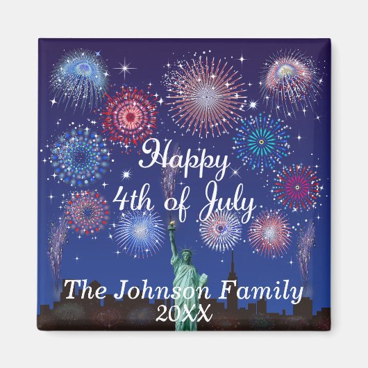 Glückwunsch zum 4. Juli in New York Magnet (Vorne)