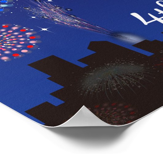 Glückwunsch zum 4. Juli in New York Poster (Ecke)