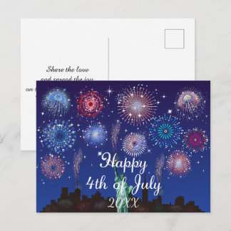 Glückwunsch zum 4. Juli in New York Postkarte