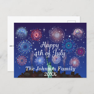 Glückwunsch zum 4. Juli in New York Postkarte