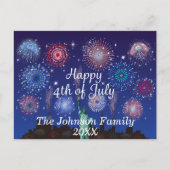 Glückwunsch zum 4. Juli in New York Postkarte (Vorderseite)