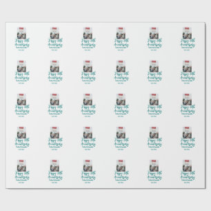 Glückwunsch zum 50. Hochzeitstag Foto Türkisfarben Geschenkpapier