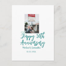 Glückwunsch zum 50. Hochzeitstag Foto Türkisfarben