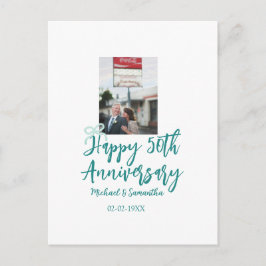 Glückwunsch zum 50. Hochzeitstag Foto Türkisfarben Postkarte
