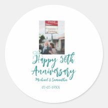 Glückwunsch zum 50. Hochzeitstag Foto Türkisfarben