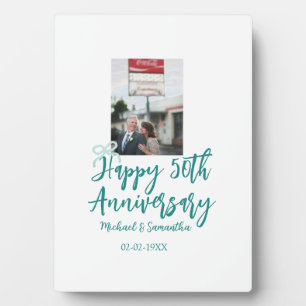 Glückwunsch zum 50. Jubiläum Foto türkisfarbene Sc Fotoplatte