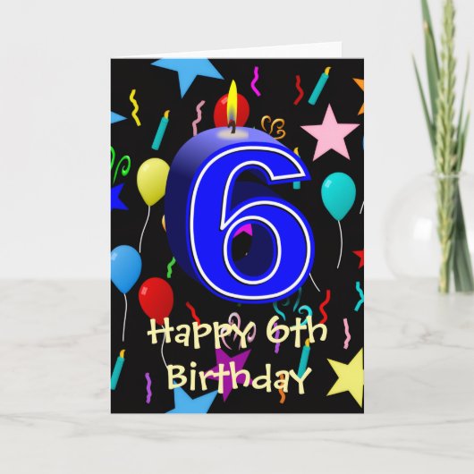 Glückwunsch zum 6. Geburtstag Karte (Vorderseite)