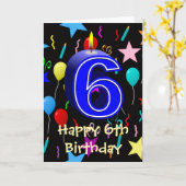 Glückwunsch zum 6. Geburtstag Karte (Gelbe Blume)