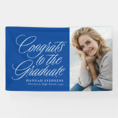 Glückwunsch zum Abschluss des blauen Fotos Banner (Horizontal)