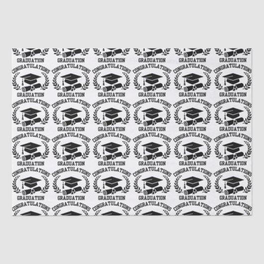 Glückwunsch zum Abschluss-Tissue Paper Seidenpapier (Vorderseite)