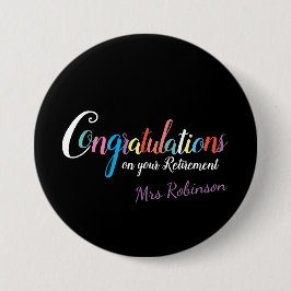 Glückwunsch zum Ausscheiden von Lehrern Button