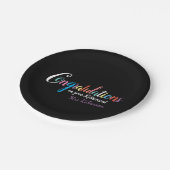 Glückwunsch zum Ausscheiden von Lehrern Pappteller (Schrägansicht)