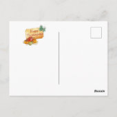 Glückwunsch zum Erntedankfest, farbenfrohe Feier, Postkarte (Rückseite)