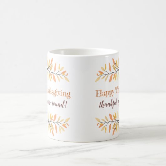 Glückwunsch zum Erntedankfest Herbst Leaf-Grenzen Kaffeetasse (Mittel)