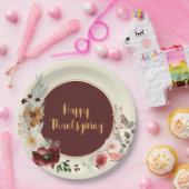 Glückwunsch zum Erntedankfest Herbstliche Blume un Pappteller (Party)