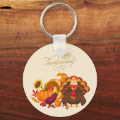 Glückwunsch zum Erntedankfest Niedliche Türkei, Ho Schlüsselanhänger (Vorderseite)
