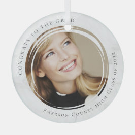 Glückwunsch zum Foto des Grand Abschluss Ornament Aus Glas