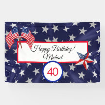 Glückwunsch zum Geburtstag 4. Juli US Flagge Banne