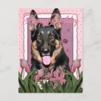 Glückwunsch zum Geburtstag - Deutsche Schäferin - Postkarte