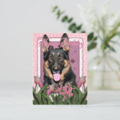 Glückwunsch zum Geburtstag - Deutsche Schäferin - Postkarte (Stehend Vorderseite)
