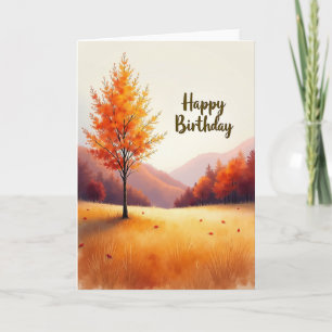 Glückwunsch zum Geburtstag Goldene Herbstkarte Karte