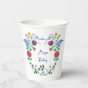 Glückwunsch zum Geburtstag Kalocsai Blume Folk Pappbecher