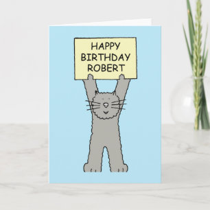 Glückwunsch zum Geburtstag Robert Cartoon Cat Karte