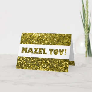 Glückwunsch zum Gold Glitter Mazel Tov Karte
