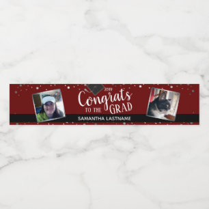 Glückwunsch zum Grad-Elegant-Silber-Foto Wasserflaschenetikett