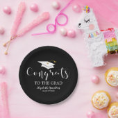 Glückwunsch zum Grad Grad-Cap-Chic-Abschluss Pappteller (Party)