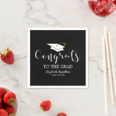 Glückwunsch zum Grad Grad-Cap-Chic-Abschluss Serviette (Beispiel)