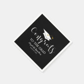 Glückwunsch zum Grad Grad-Cap-Chic-Abschluss Serviette (Ecke)