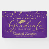 Glückwunsch zum Graduiertengold und Lila Banner (Horizontal)