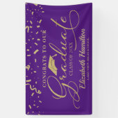 Glückwunsch zum Graduiertengold und Lila Banner (Vertikal)