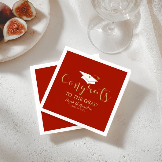 Glückwunsch zum Grand Gold Glitzer Abschluss Serviette