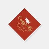 Glückwunsch zum Grand Gold Glitzer Abschluss Serviette (Ecke)