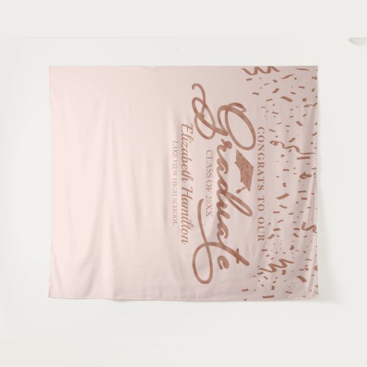 Glückwunsch zum Hintergrund der Rose Gold Pink Wandteppich (Vorderseite (Horizontal))