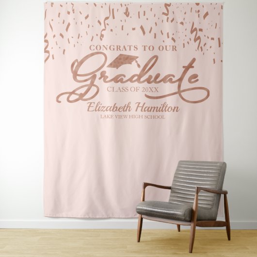 Glückwunsch zum Hintergrund der Rose Gold Pink Wandteppich (Beispiel)