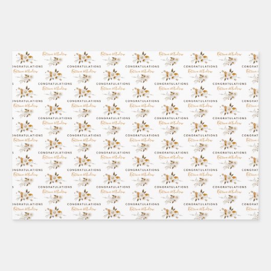 Glückwunsch zum Hochzeitsbroschüren Geschenkpapier Set (Vorderseite 3)