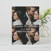 Glückwunsch zum Jahrestag Foto-Collage Name Datum  Einladung (Stehend Vorderseite)