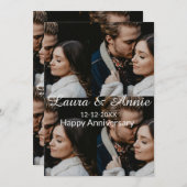Glückwunsch zum Jahrestag Foto-Collage Name Datum  Einladung (Vorne/Hinten)